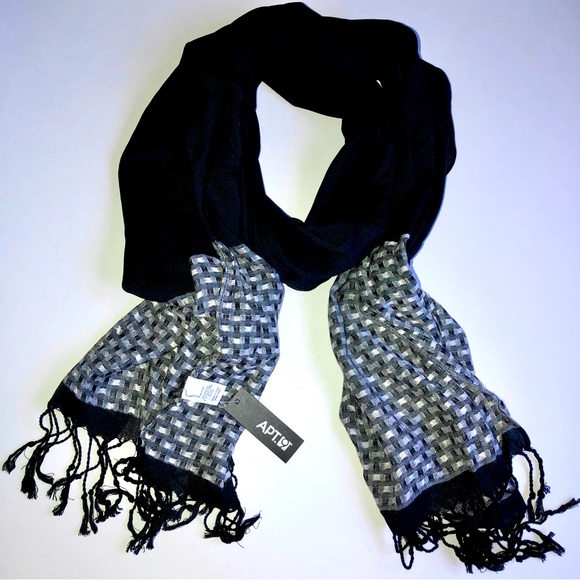 NEW APT 9 Scarf Fringe Black Women’s - Picture 1 of 15